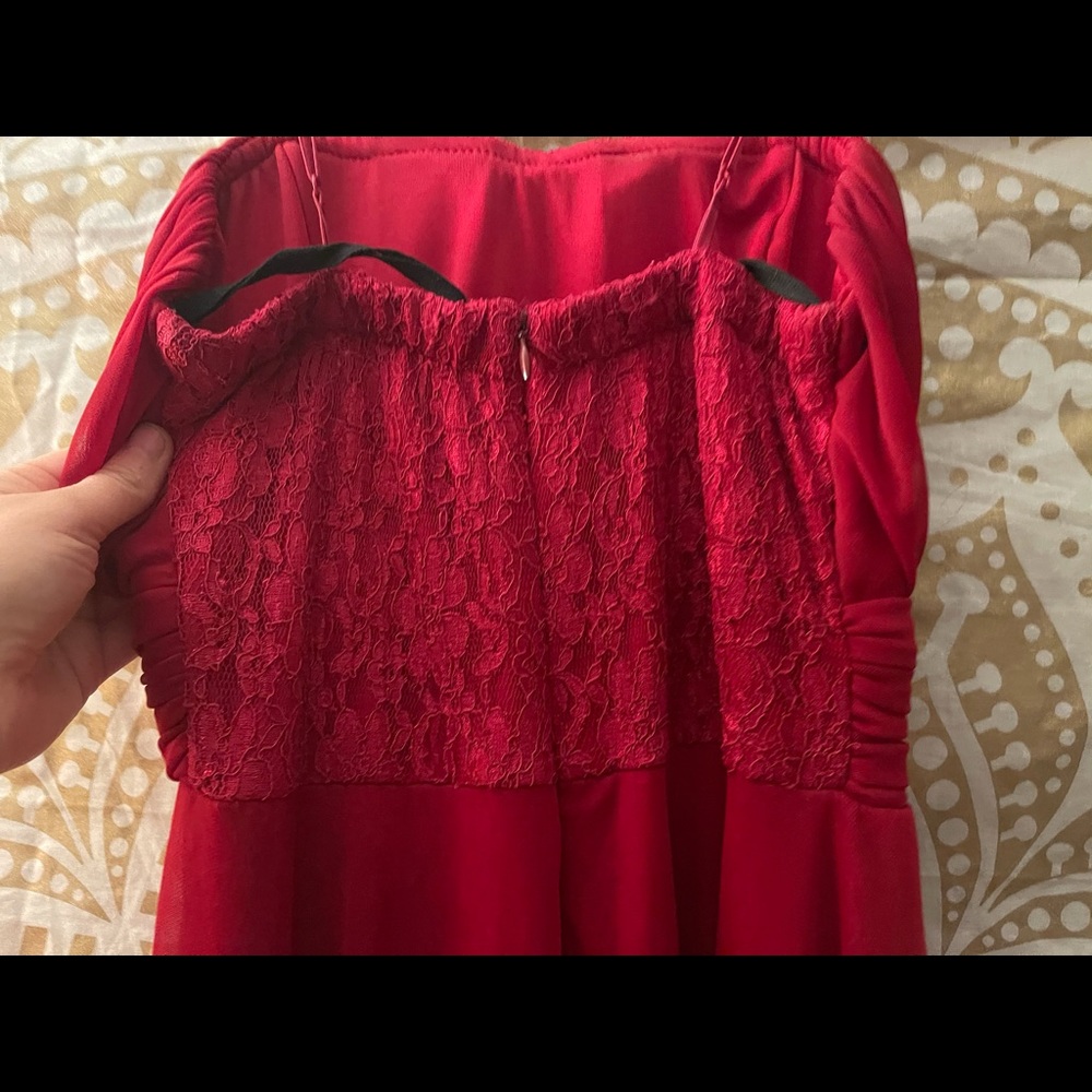 Strapless high low red prom dress size M ❤️ - Picture 8 of 13